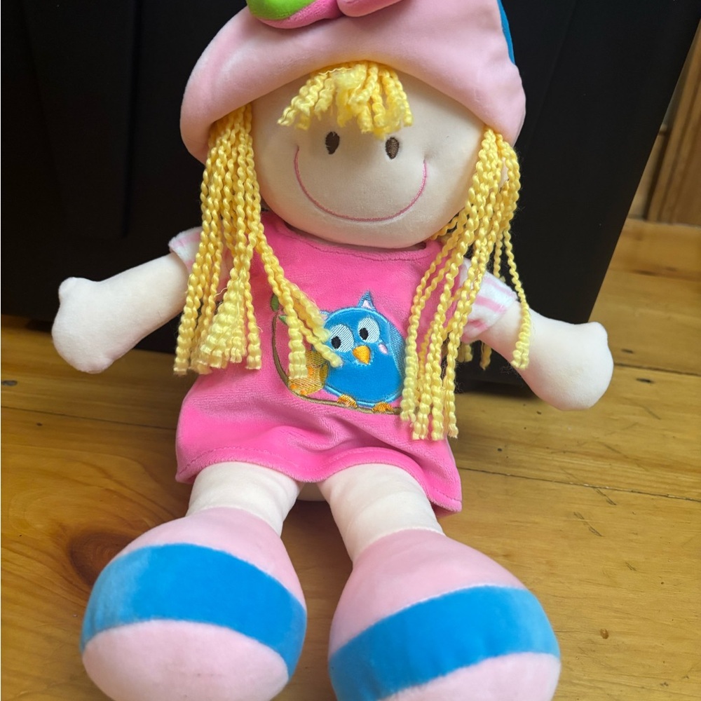 June Garden Plush Doll Pink Hat Owl Dress Soft Stuffed Toy 14β